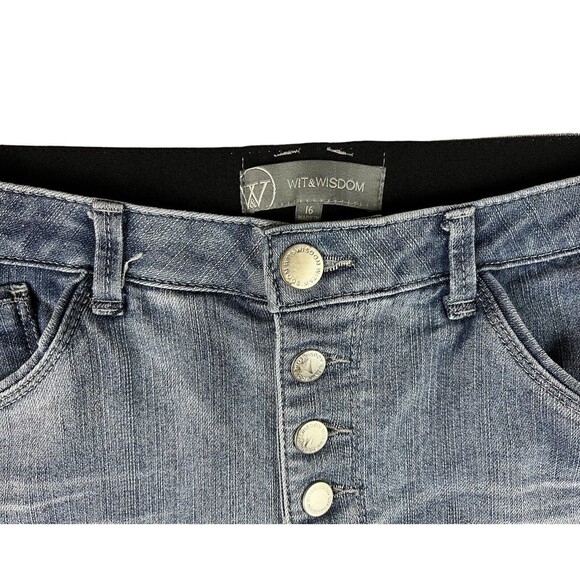 Wit & Wisdom High-Rise 'Ab'solution Shinny Jeans w Raw Hem Women's Size 16 - Picture 8 of 13